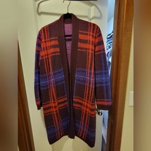 Ann Taylor plaid open coatigan cardigan
